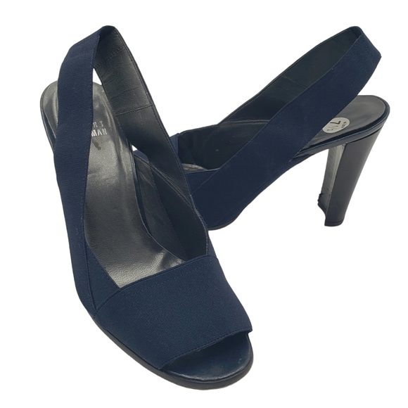 Escarpins Stuart Weitzman Prune/pourpre Cuir à Bout Ouvert Et Talon Hauteur 4+ Pouces - Taille 6 US